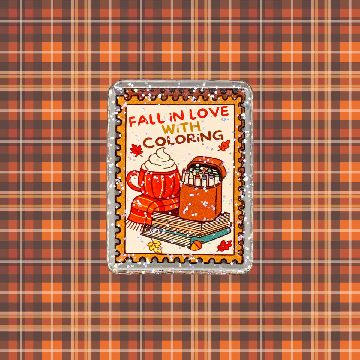 Fall In Love with Coloring Glitter Page Clip