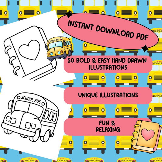 Cute Classroom PDF Coloring Book