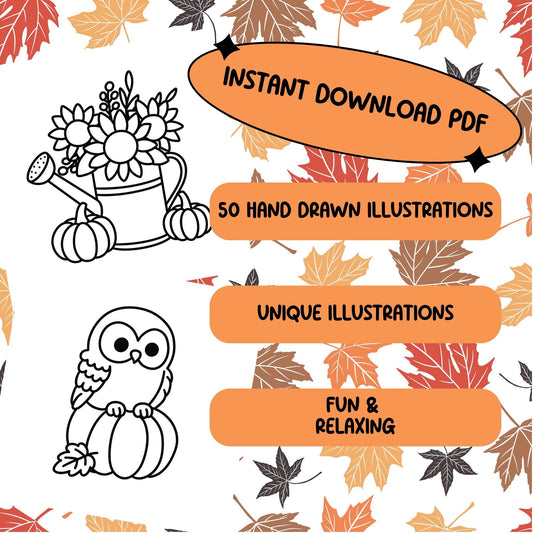 Hello Fall PDF Coloring Book