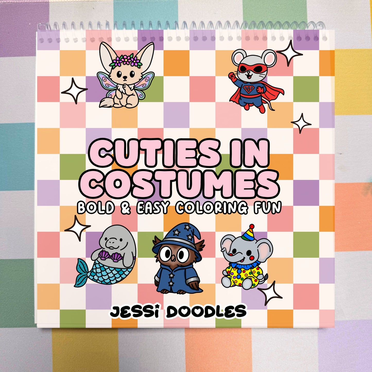 Cuties in Costumes Spiral Coloring Book