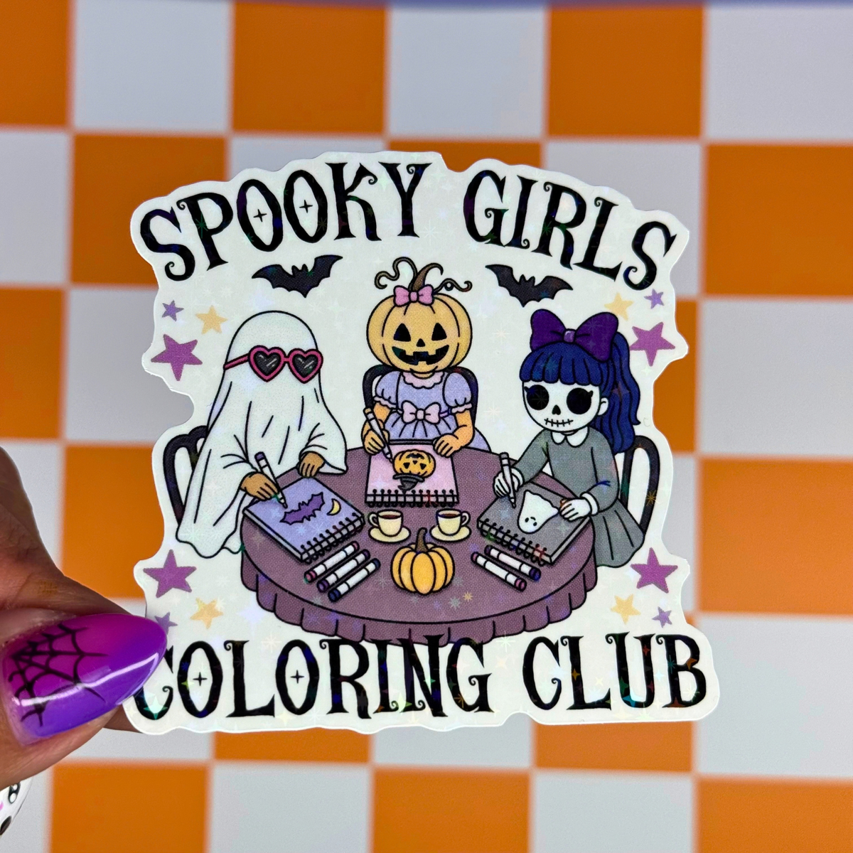 Spooky Girls Coloring Club Sticker