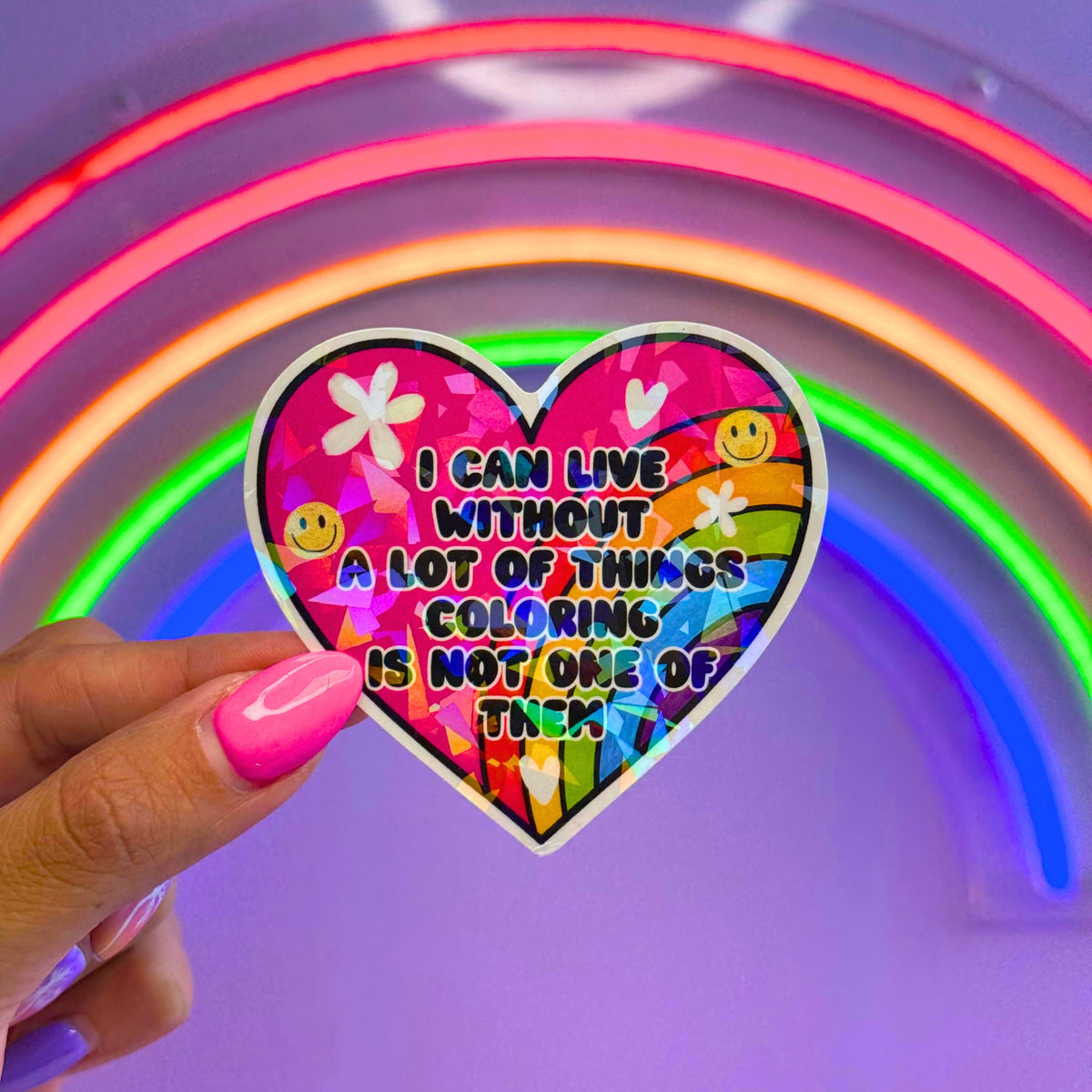 I Can't Live Without Coloring Sticker