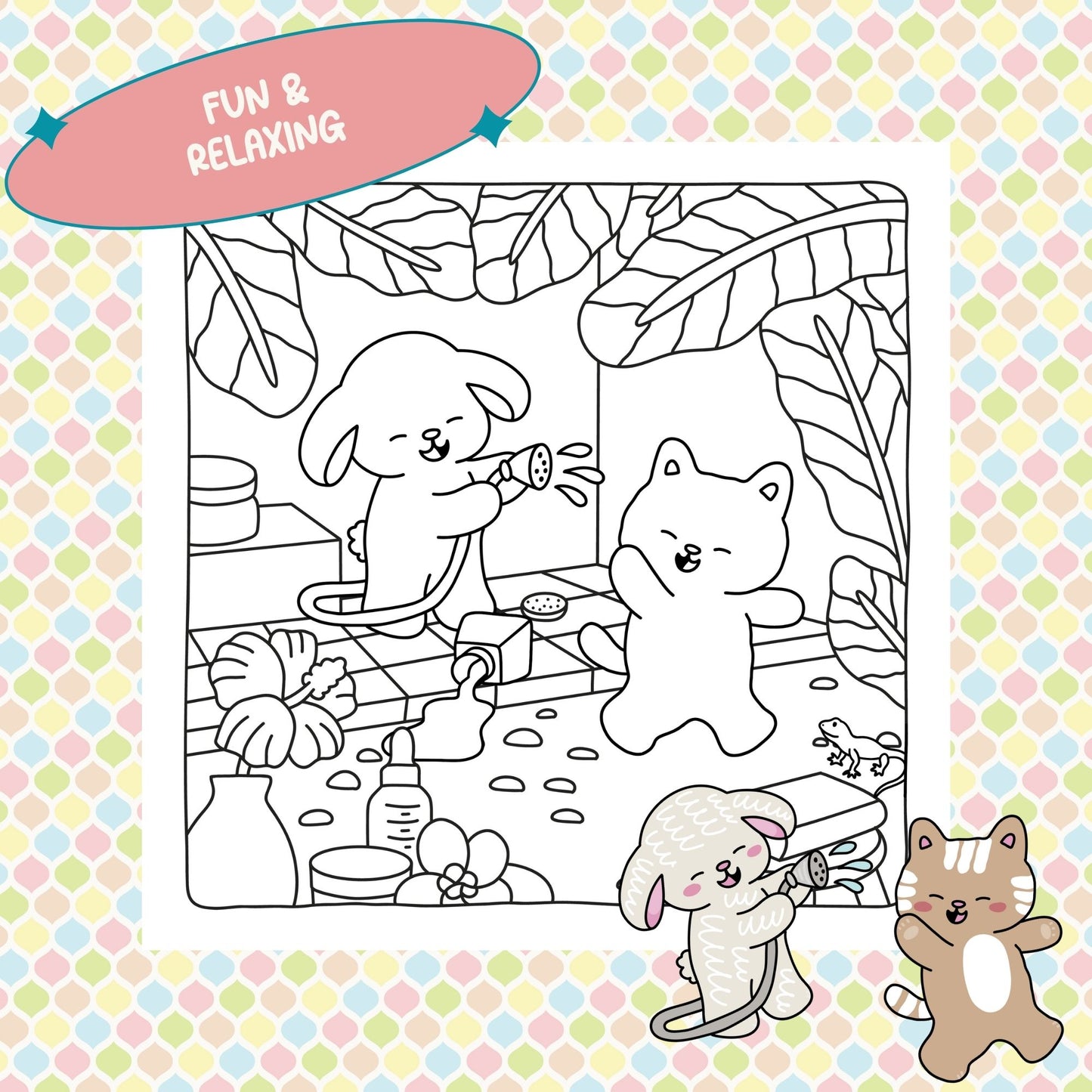 Cozy Spa Day PDF Coloring Book