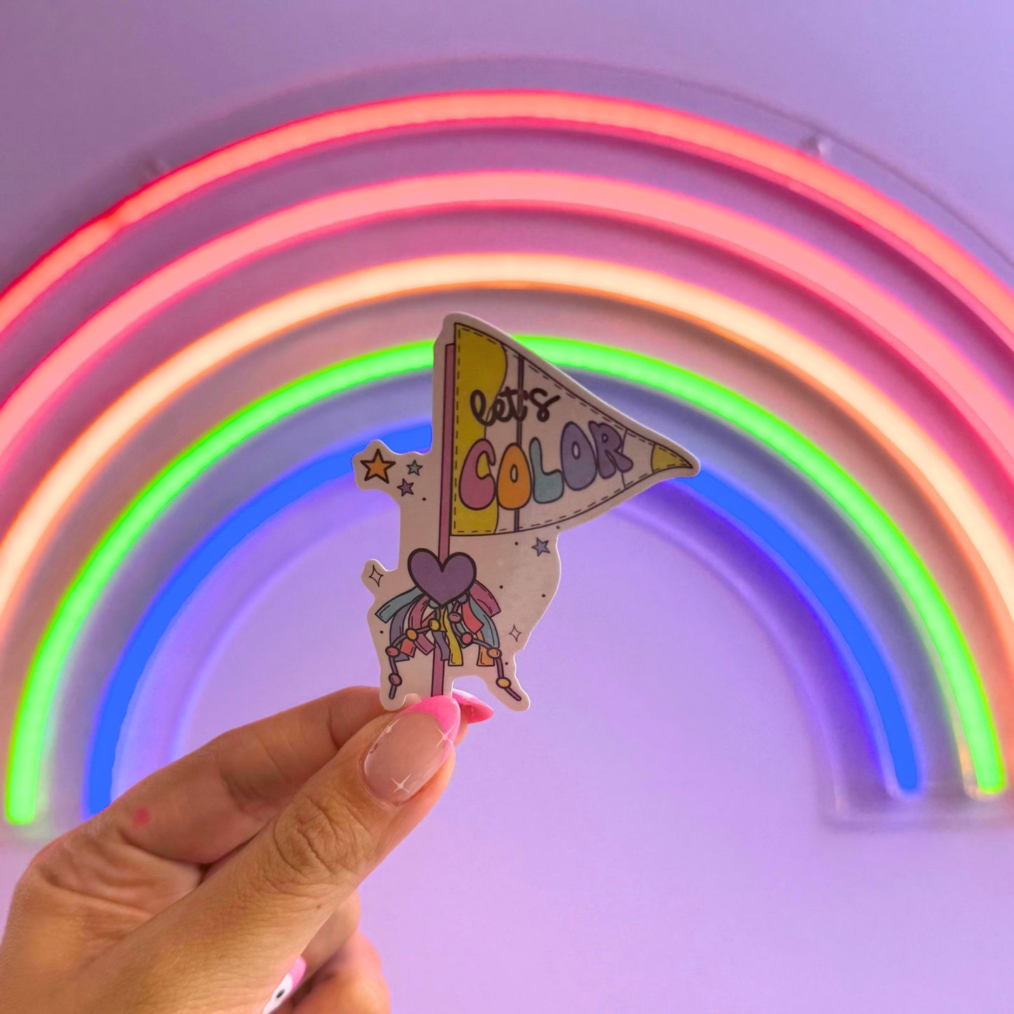 Let's Color Pennant Flag Sticker