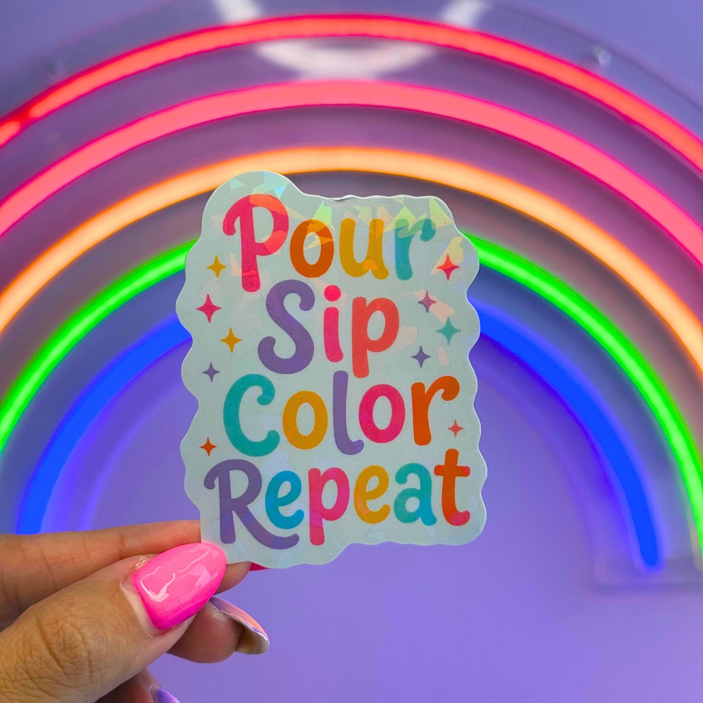 Pour Sip Color Repeat Sticker