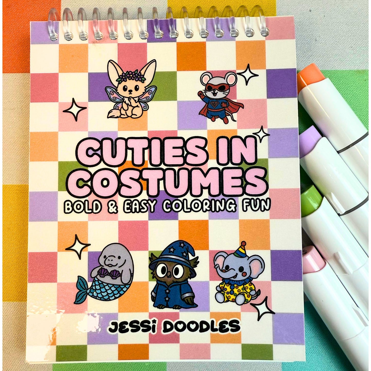 Cuties in Costumes Mini Spiral Coloring Book