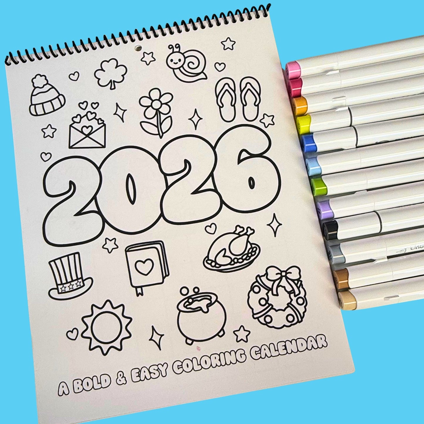 2026 Bold & Easy Coloring Calendar