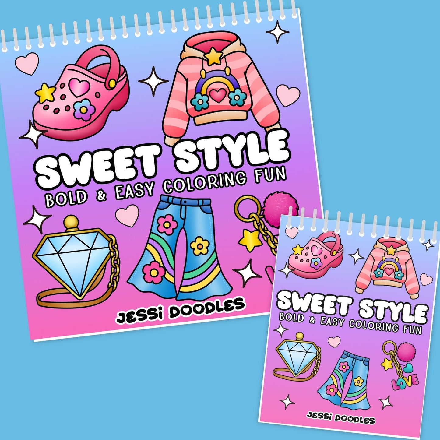Sweet Style Bold & Easy Spiral Coloring Book