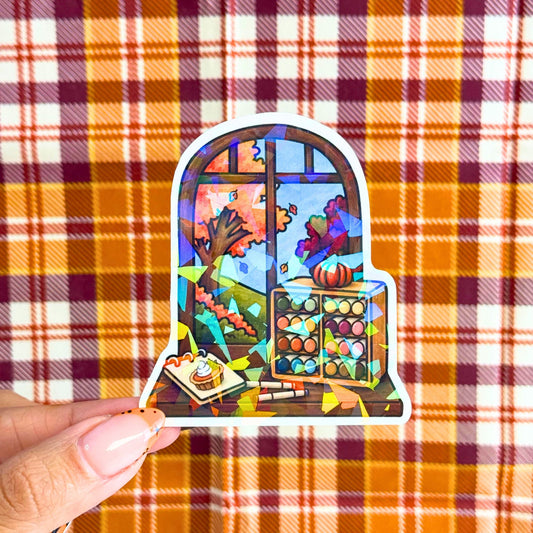 Fall Coloring Window Sticker