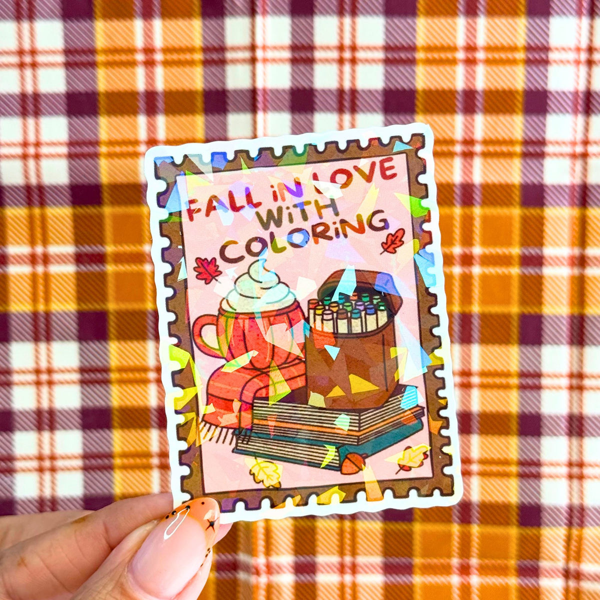 Fall in Love With Coloring Sticker