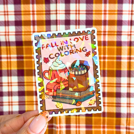 Fall in Love With Coloring Sticker