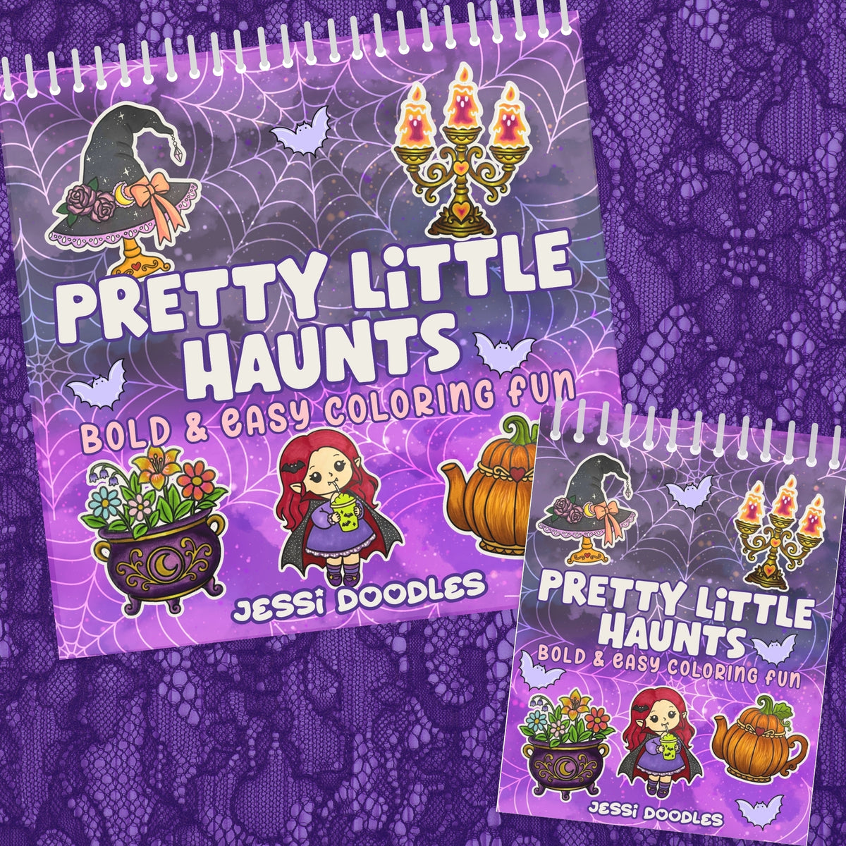 Pretty Little Haunts Bold & Easy Spiral Coloring Book