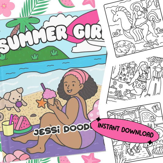 Summer Girls PDF Coloring Book
