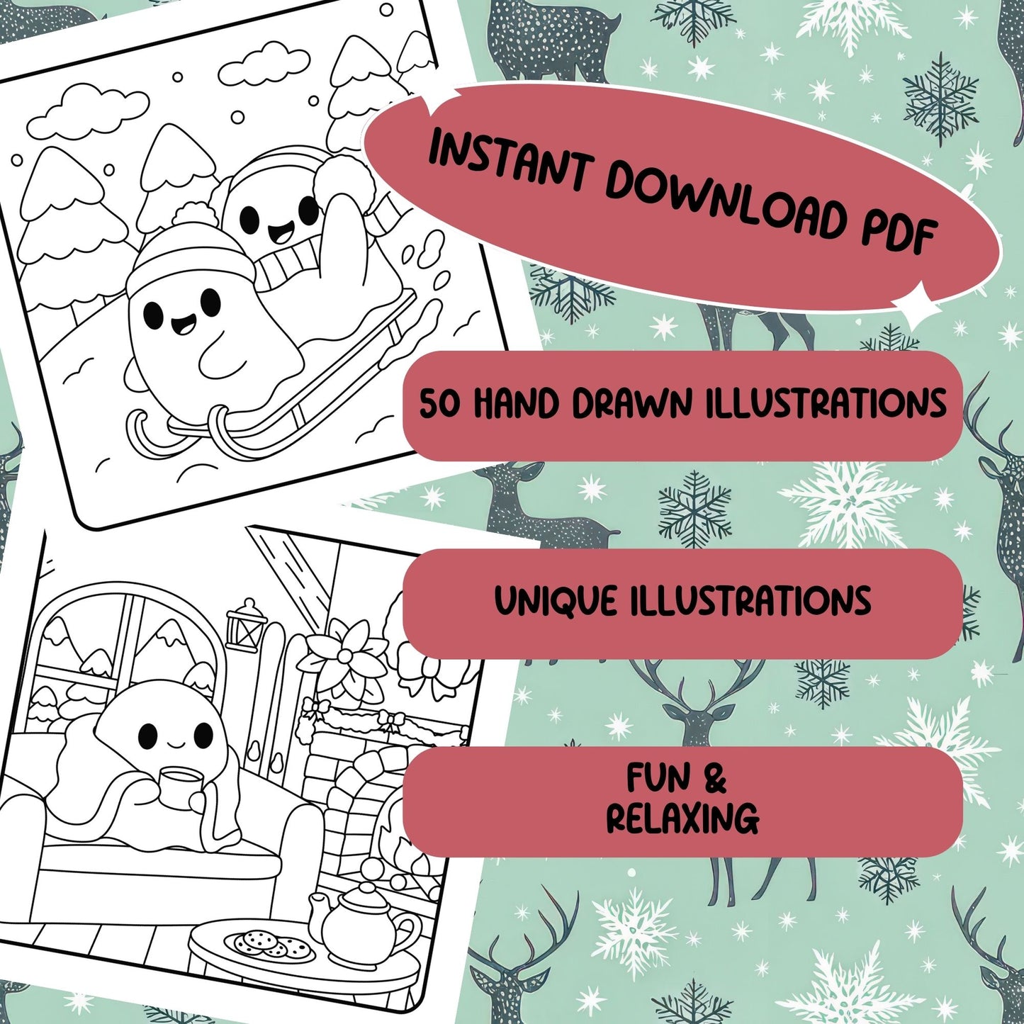 Haunt for the Holidays PDF Coloring Book