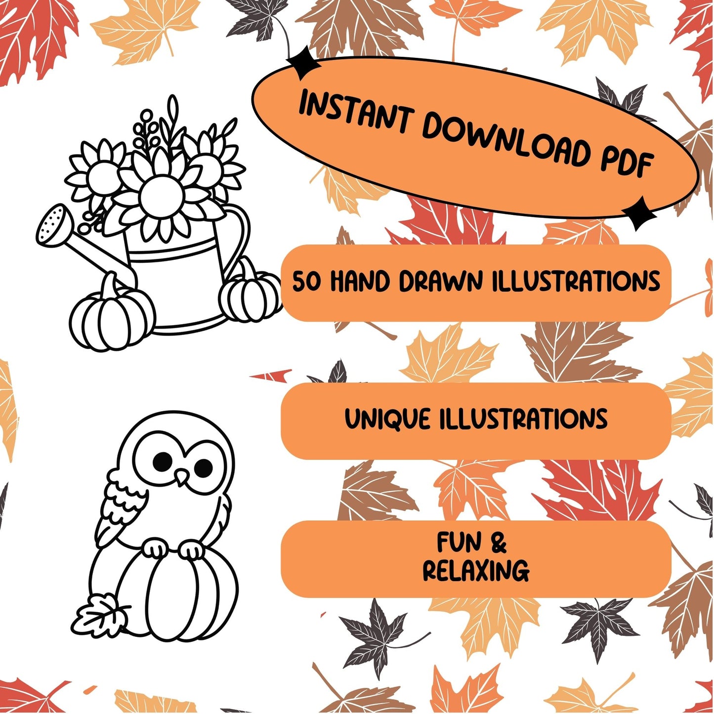 Hello Fall PDF Coloring Book