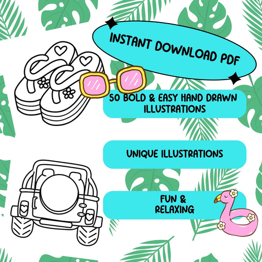 Hello Summer PDF Coloring Book