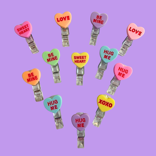 Conversation Hearts Page Clips