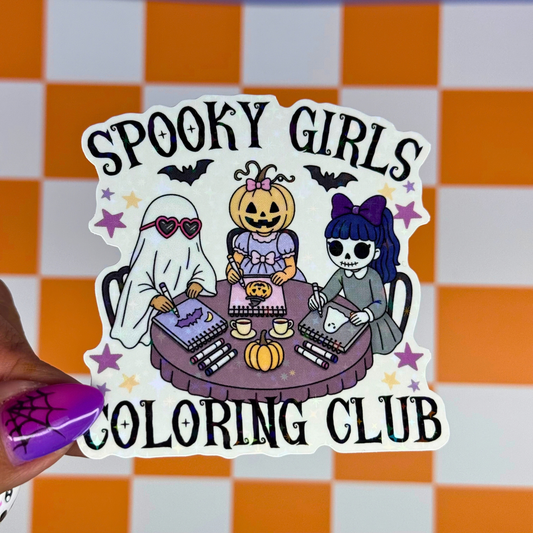 Spooky Girls Coloring Club Sticker