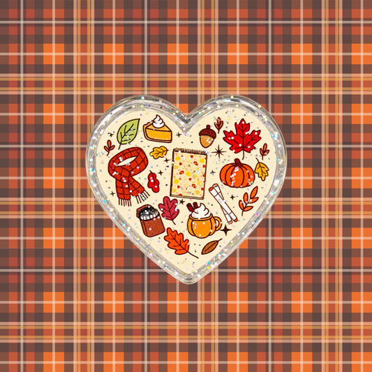 Autumn Heart Glitter Page Clip