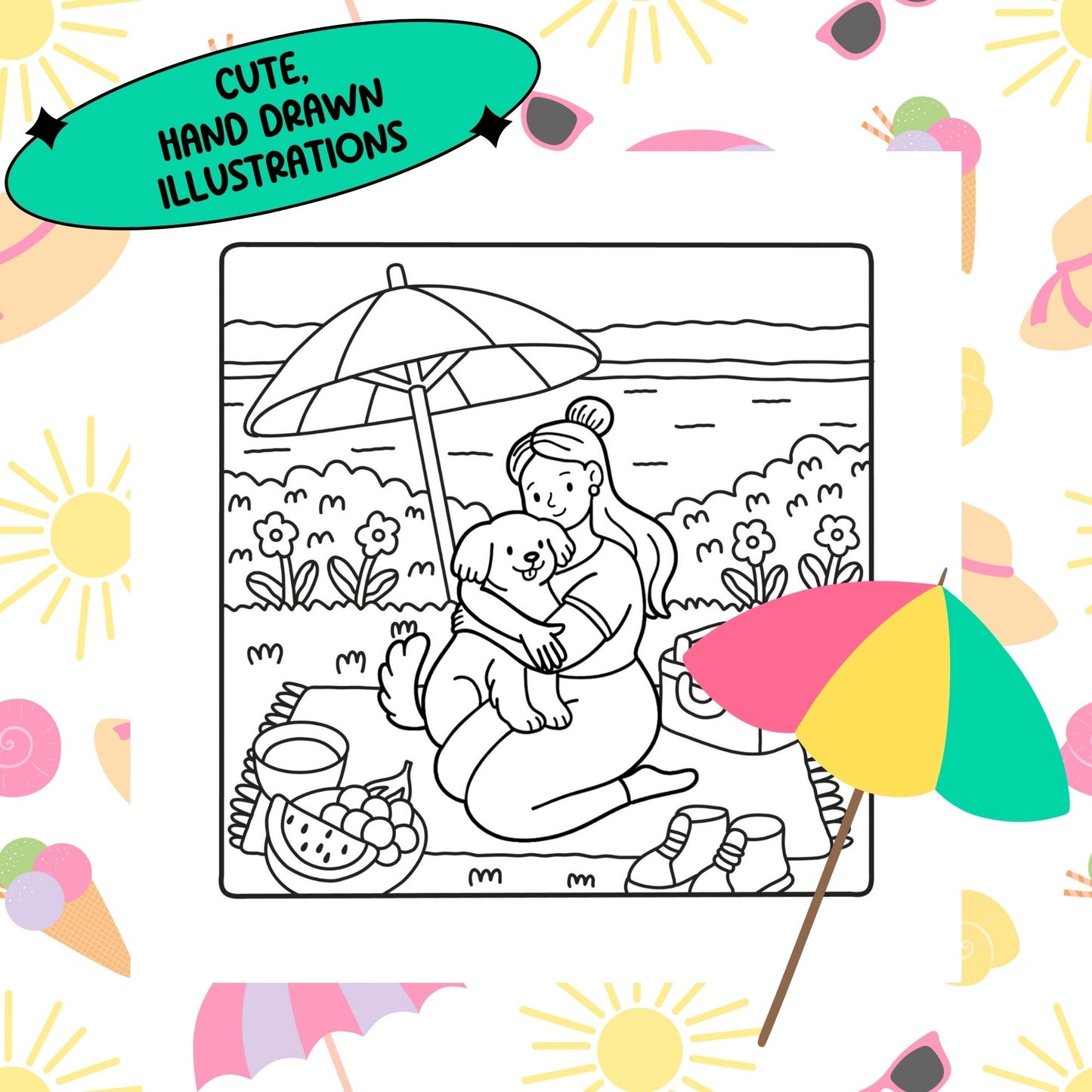 Summer Girls PDF Coloring Book