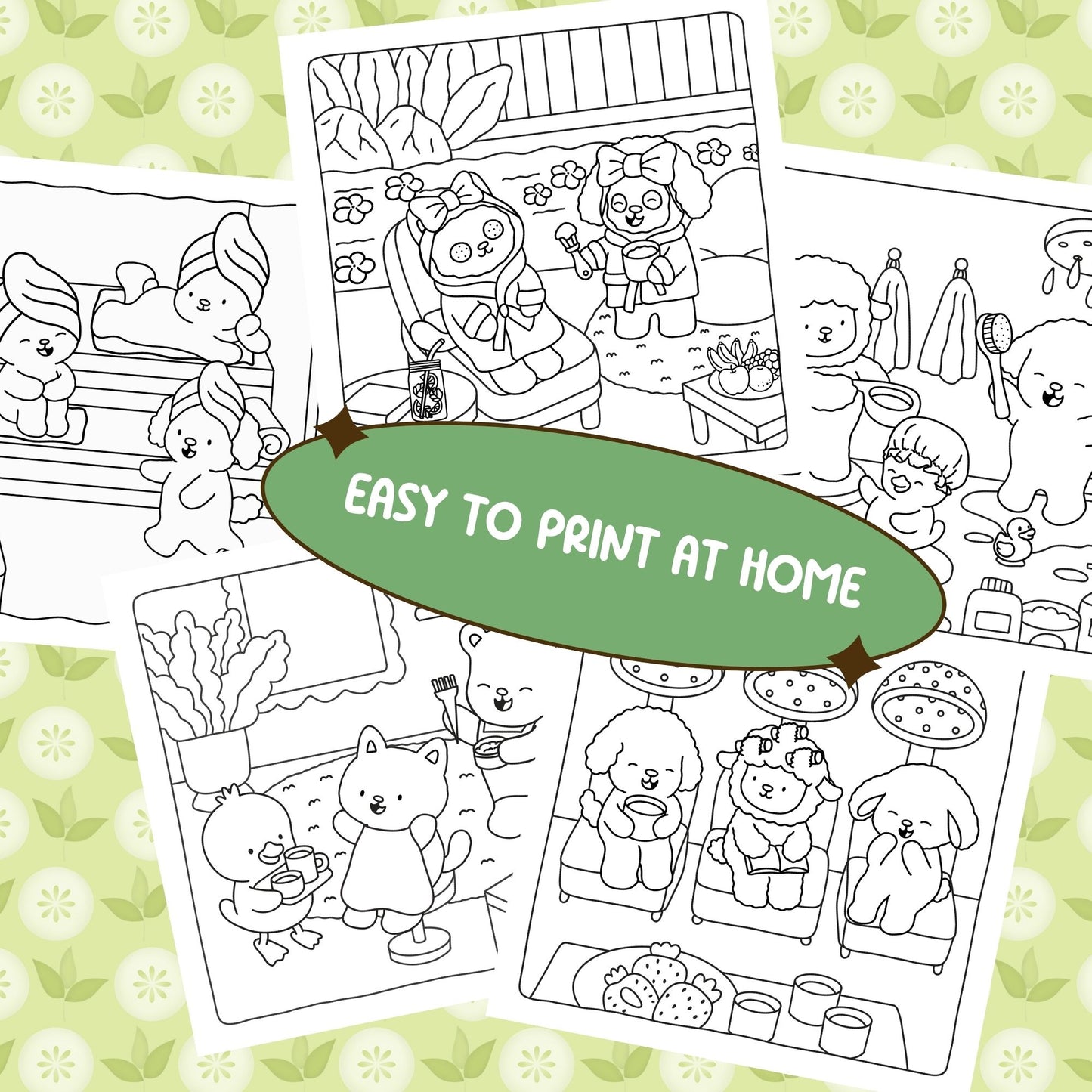 Cozy Spa Day PDF Coloring Book