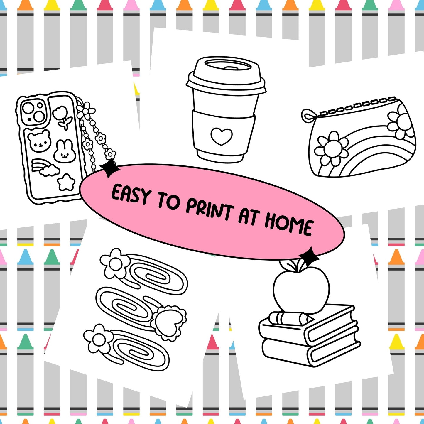 Cute Classroom PDF Coloring Book