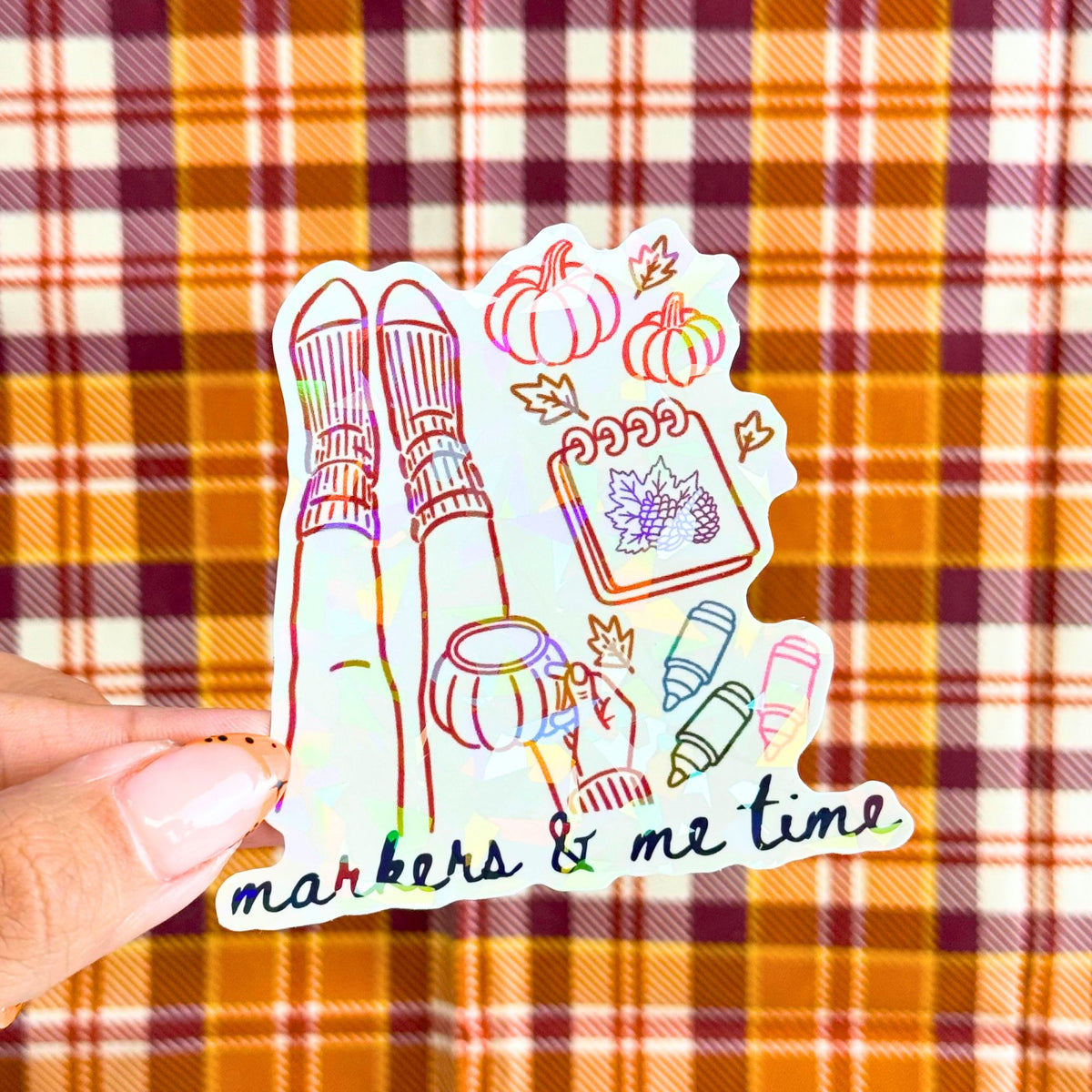 Markers & Me Time Sticker