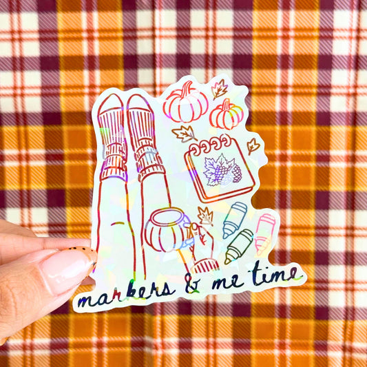 Markers & Me Time Sticker