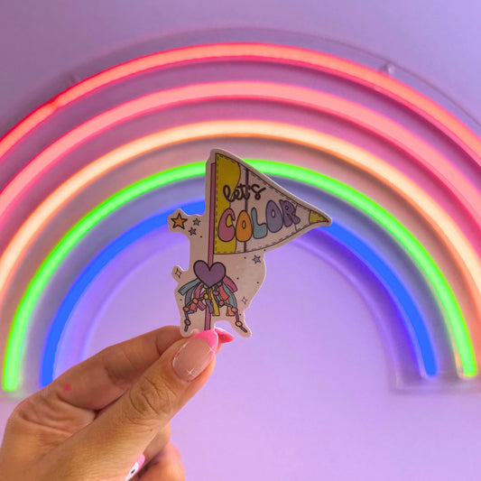 Let's Color Pennant Flag Sticker