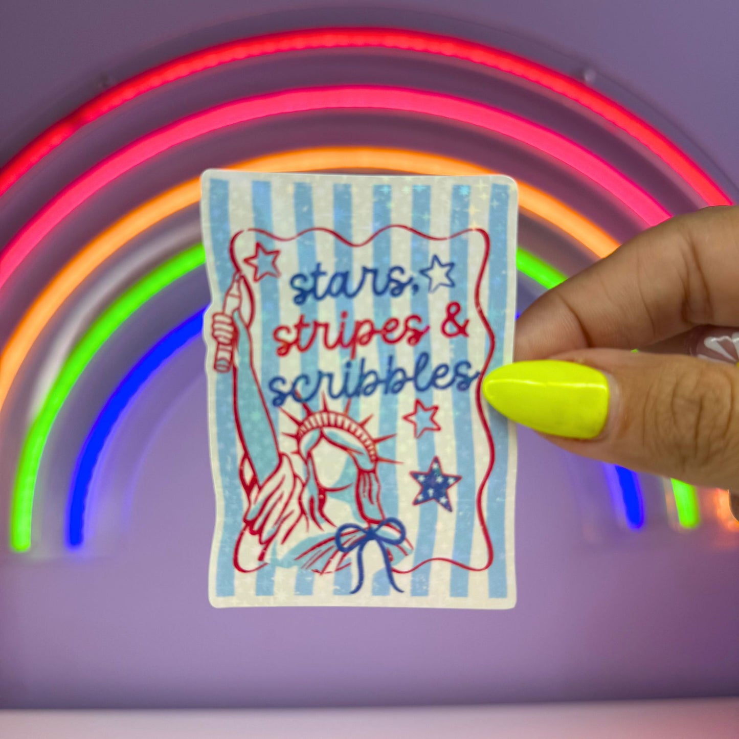 Stars, Stripes, & Scribbles Sticker
