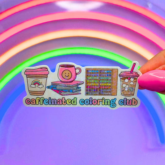 Caffeinated Coloring Club Sticker