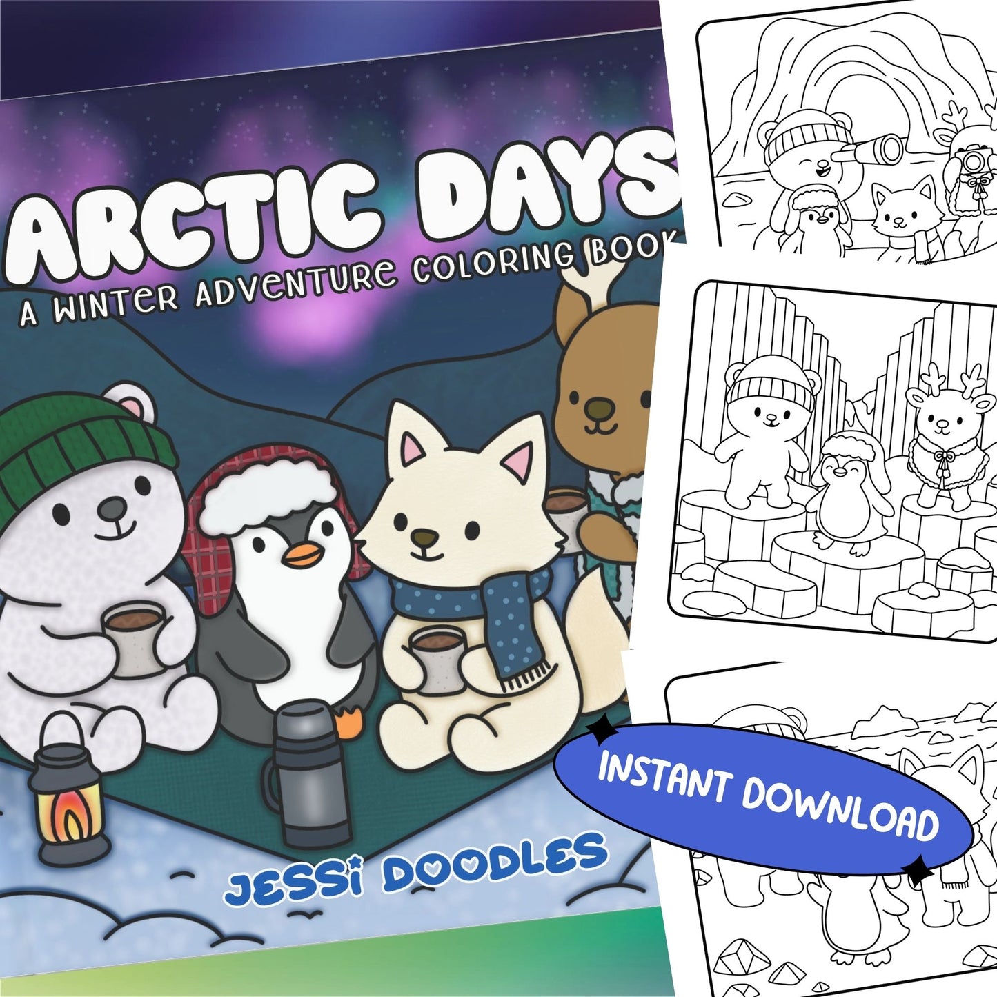 Arctic Days PDF Coloring Book