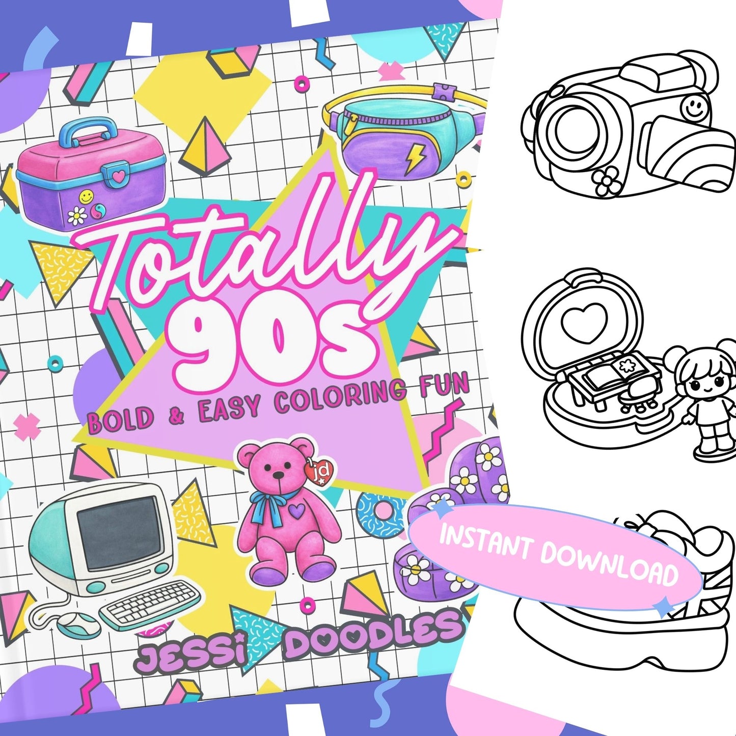 Totally 90s PDF Coloring Book