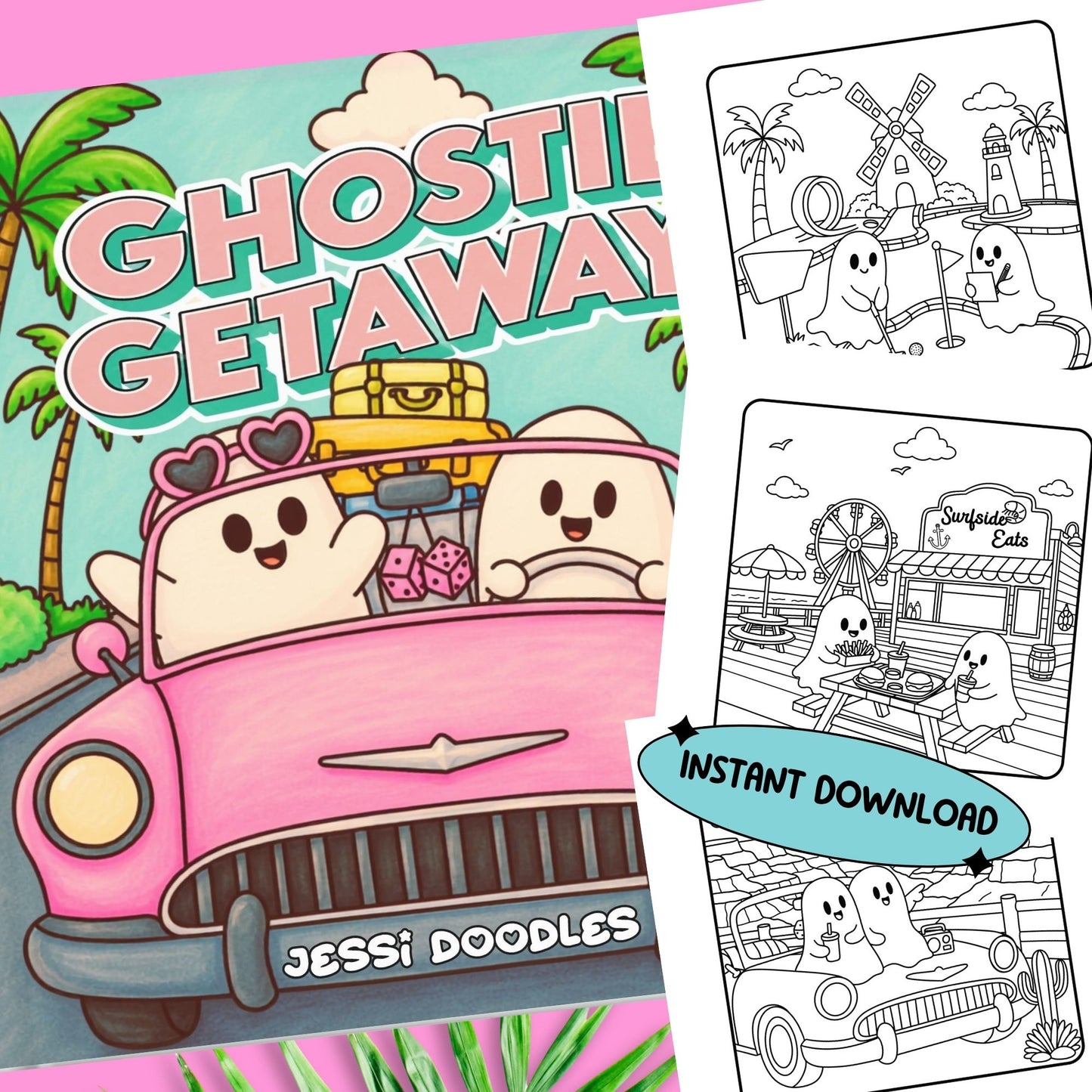 Ghostie Getaway PDF Coloring Book