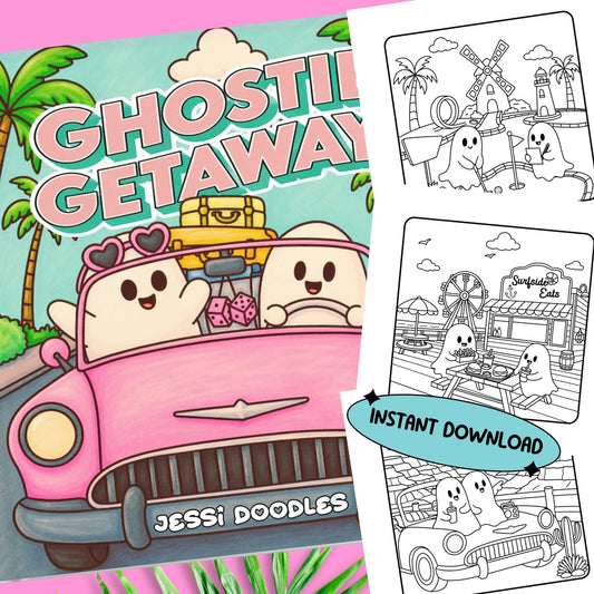 Ghostie Getaway PDF Coloring Book