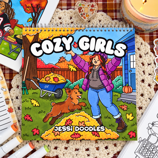 Cozy Girls Spiral Coloring Book