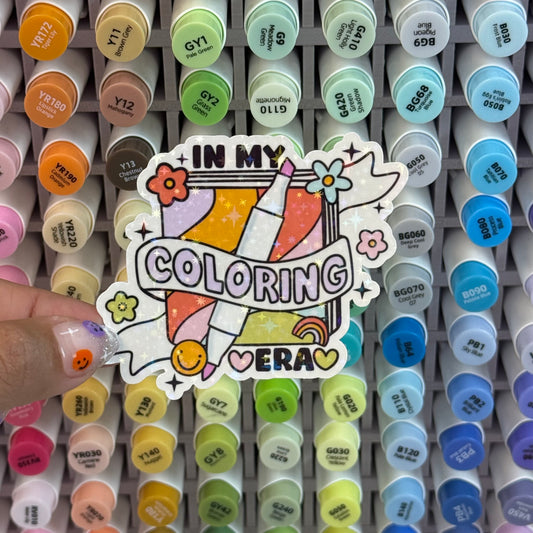 In My Coloring Era Holographic Sticker