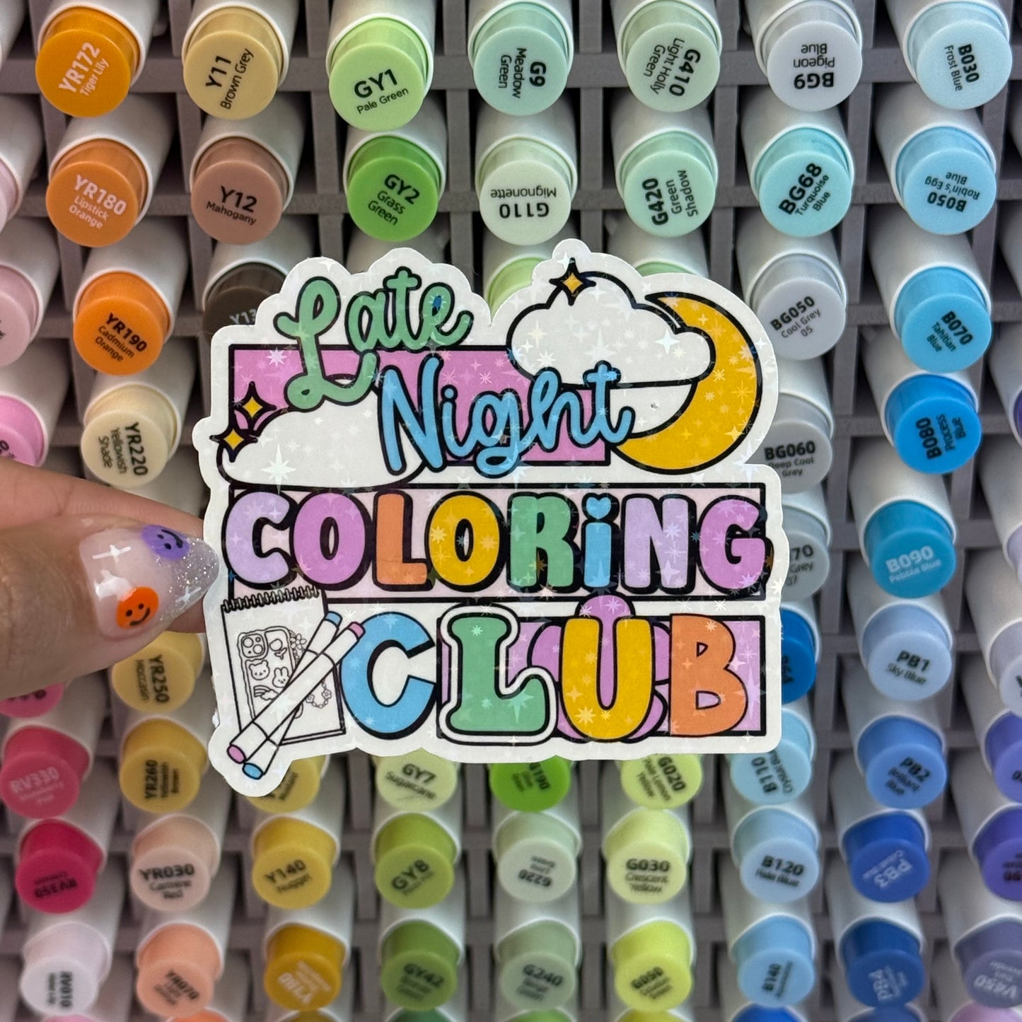 Late Night Coloring Club Holographic Sticker