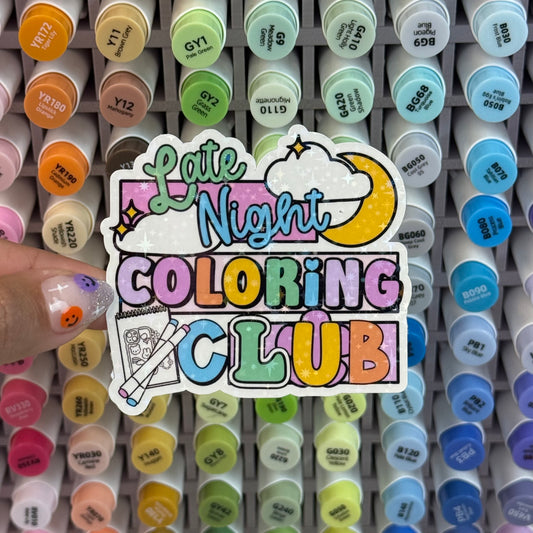 Late Night Coloring Club Holographic Sticker