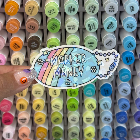 Marker Money Holographic Sticker