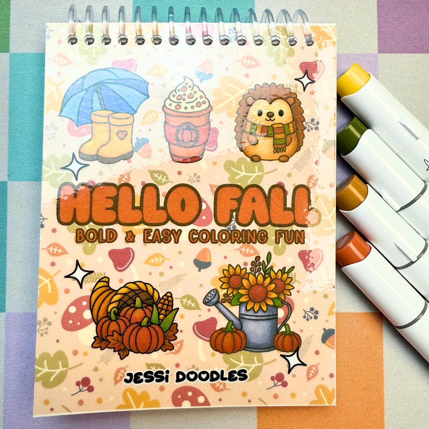 Hello Fall Mini Spiral Coloring Book