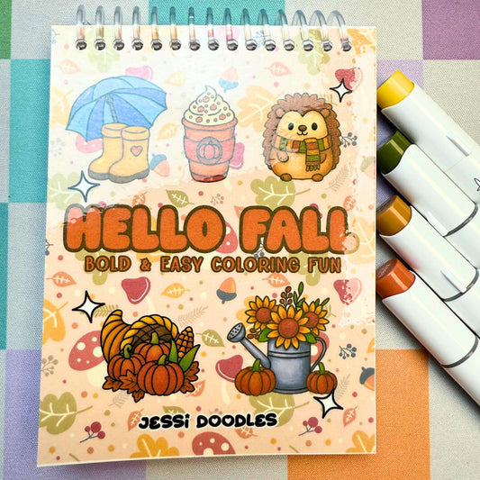 Hello Fall Mini Spiral Coloring Book