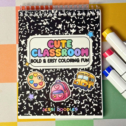 Cute Classroom Mini Spiral Coloring Book