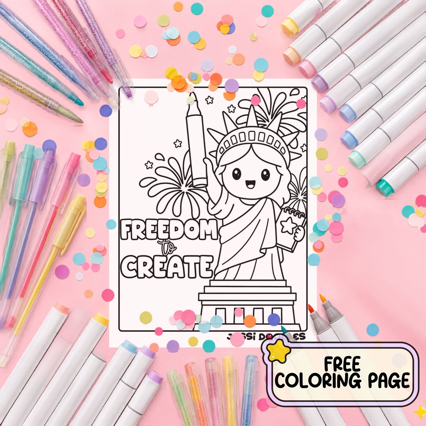 Freedom to Create Free PDF Coloring Page