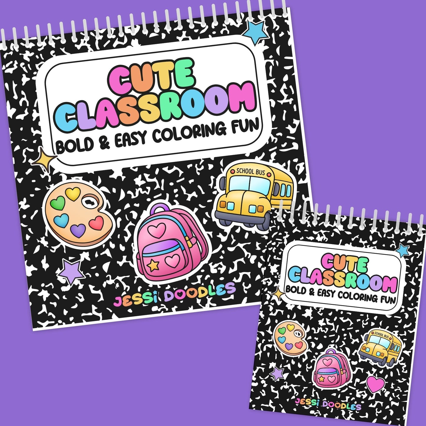 Cute Classroom Spiral Coloring Book