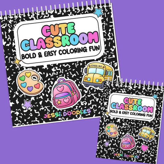 Cute Classroom Spiral Coloring Book