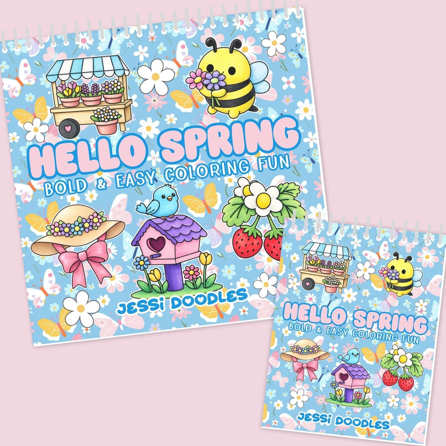 Hello Spring Bold & Easy Spiral Coloring Book