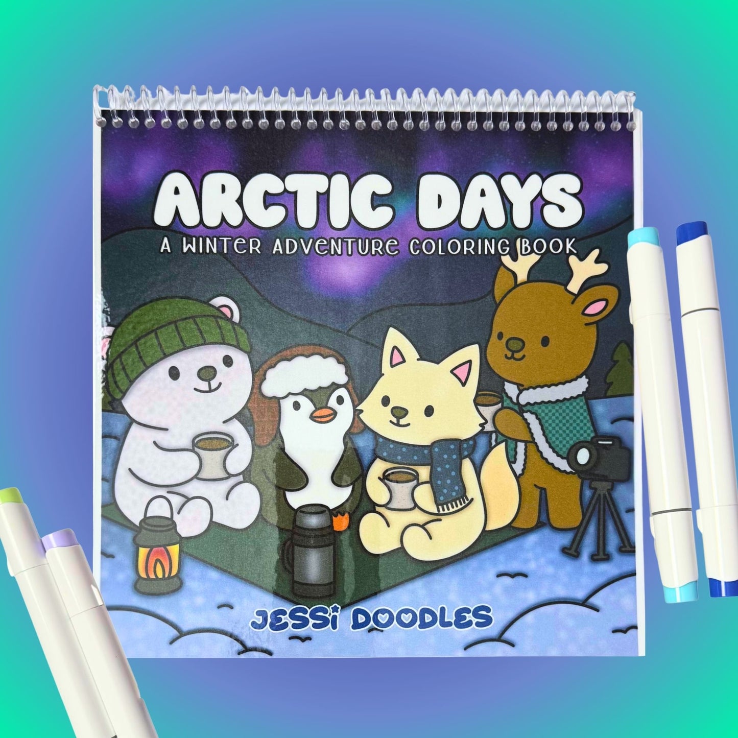 Arctic Days: A Winter Adventure Spiral Coloring Book