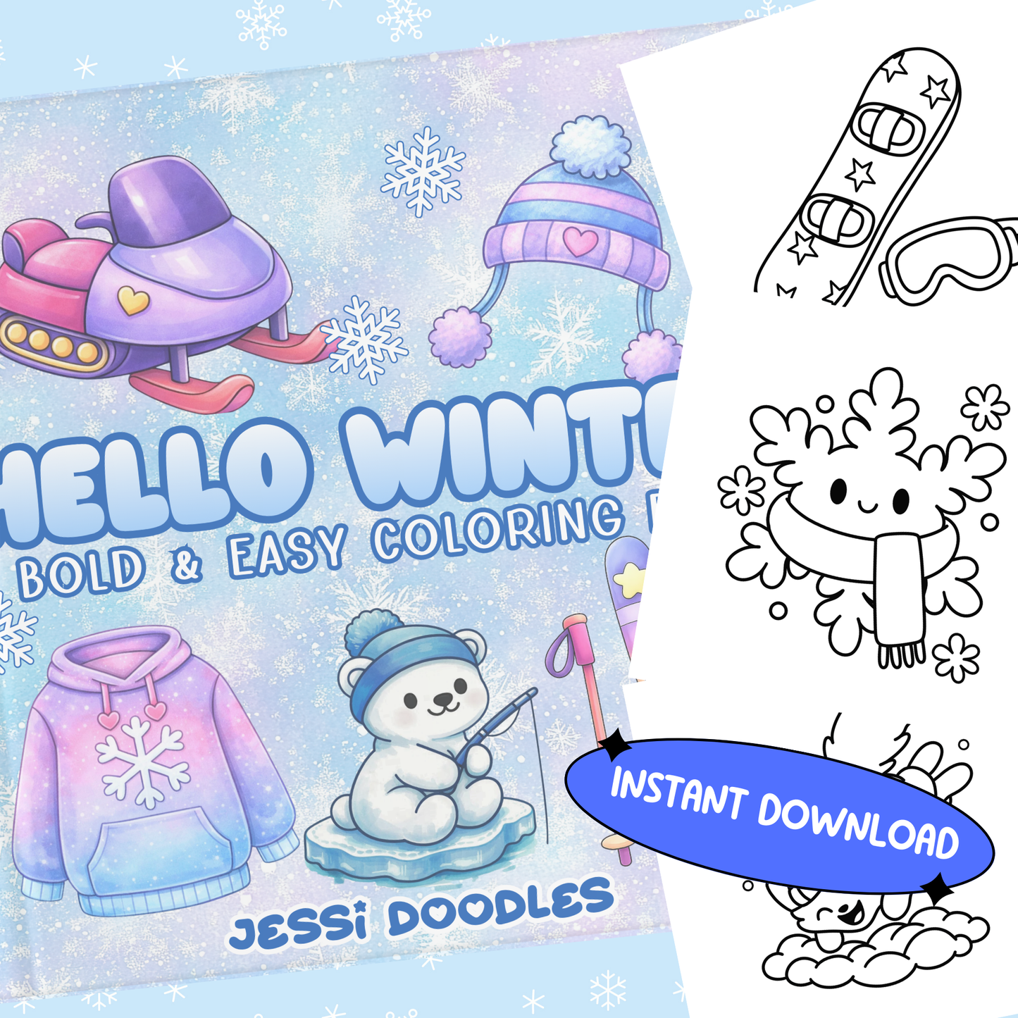 Hello Winter PDF Coloring Book