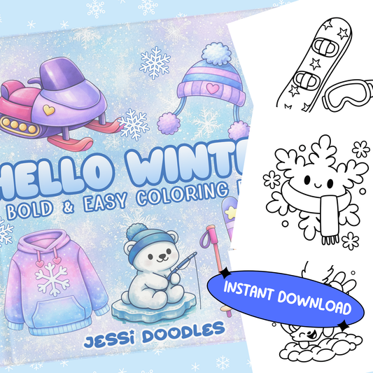 Hello Winter PDF Coloring Book